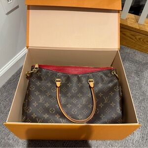 Louis Vuitton Brown and Red Monogram Shoulder Bag